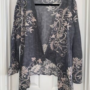 Floral Gray Women's Cardigan